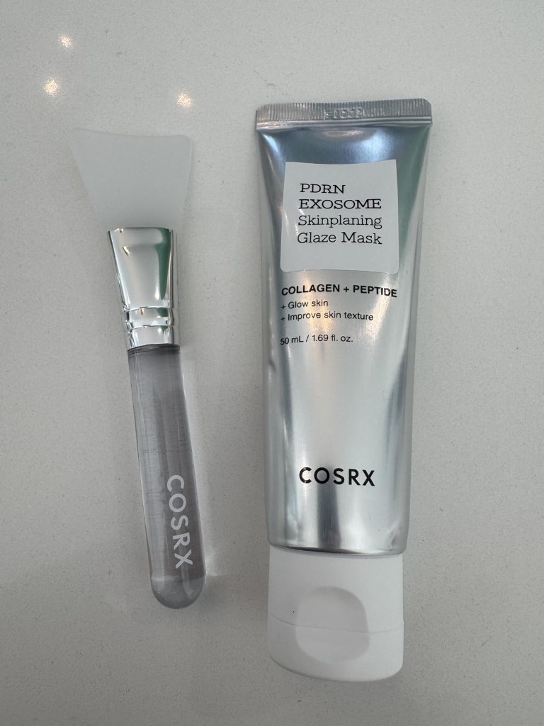 COSRX PDRN Exosome glaze mask tube and silicone applicator spatula