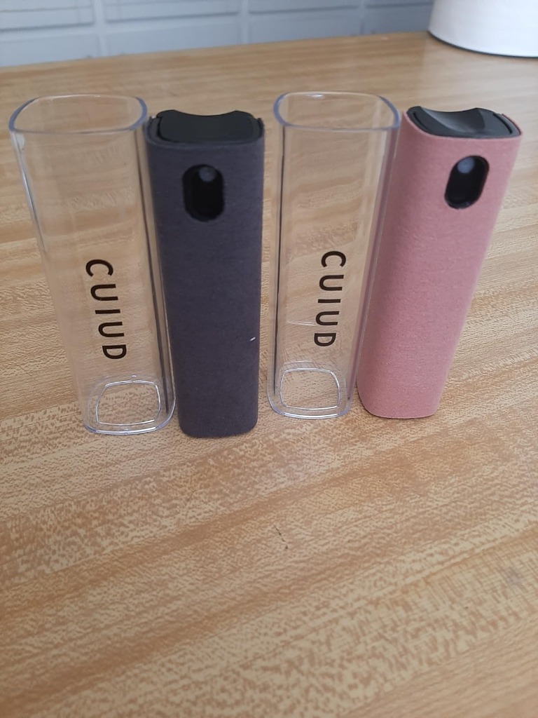 CUIUD 2-Pack Screen Cleaner in Grey and Pink with Transparent Protective Shells