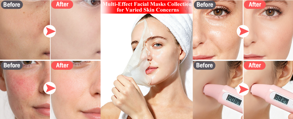 DBEAUTYM Multi-Effect Facial Masks Before and After Hydration Results
