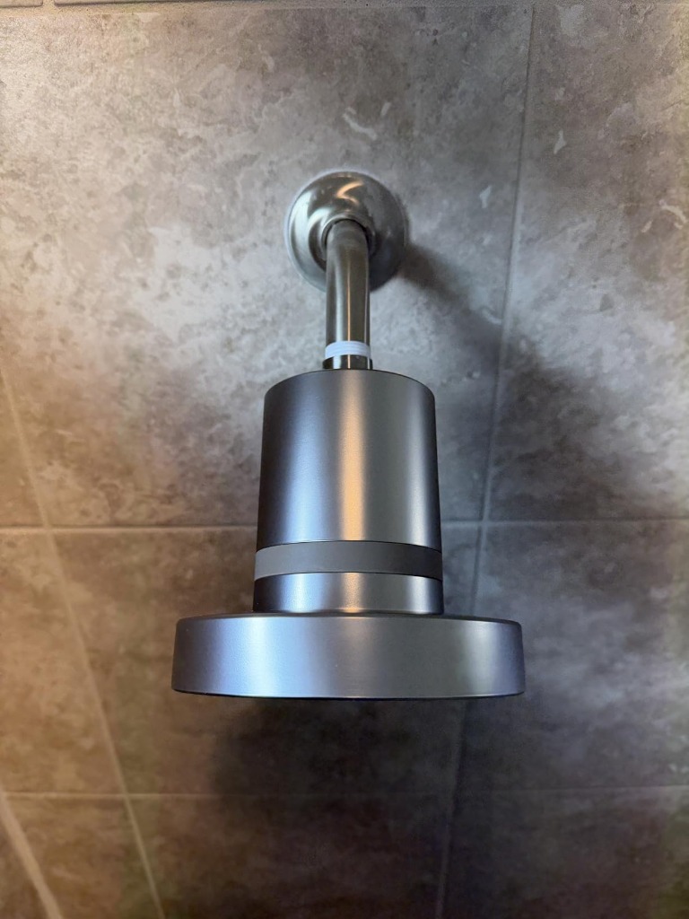 Jolie Filtered Showerhead mounted on bathroom shower arm