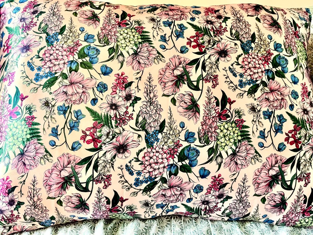 Kitsch Satin Pillowcase in Romantic Botanical Floral print