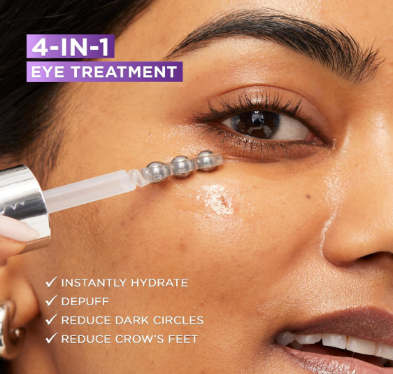 L'Oreal Revitalift 4-in-1 Eye Treatment Triple Roller Demonstration