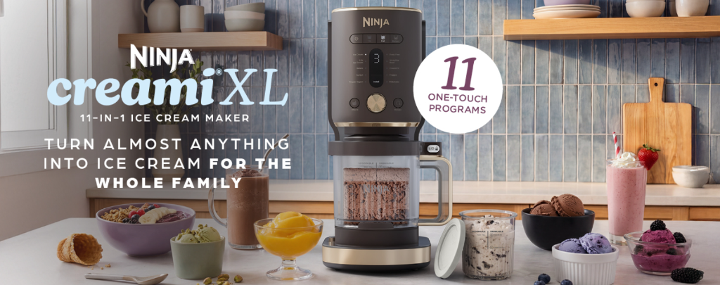 Ninja CREAMi XL 11-in-1 Ice Cream Maker Banner with 11 One-Touch Programs