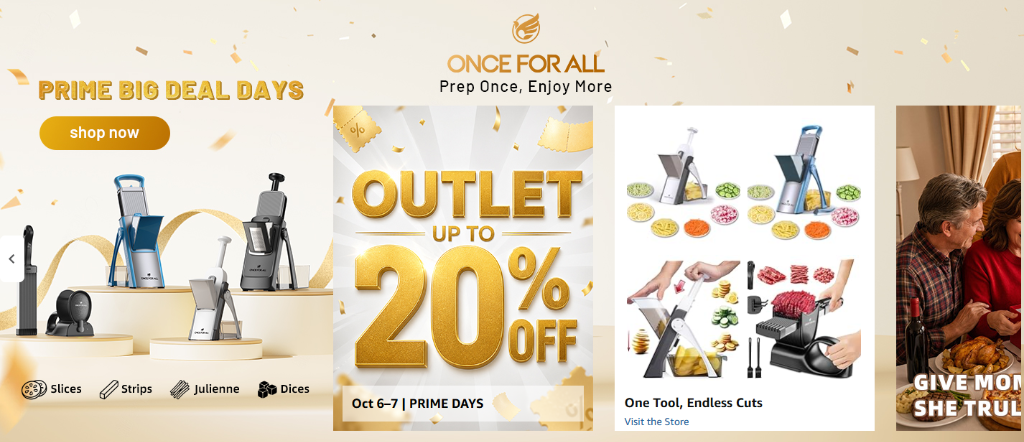 ONCE FOR ALL Safe Mandoline Cut Variations: Slices, Strips, Julienne, Dices