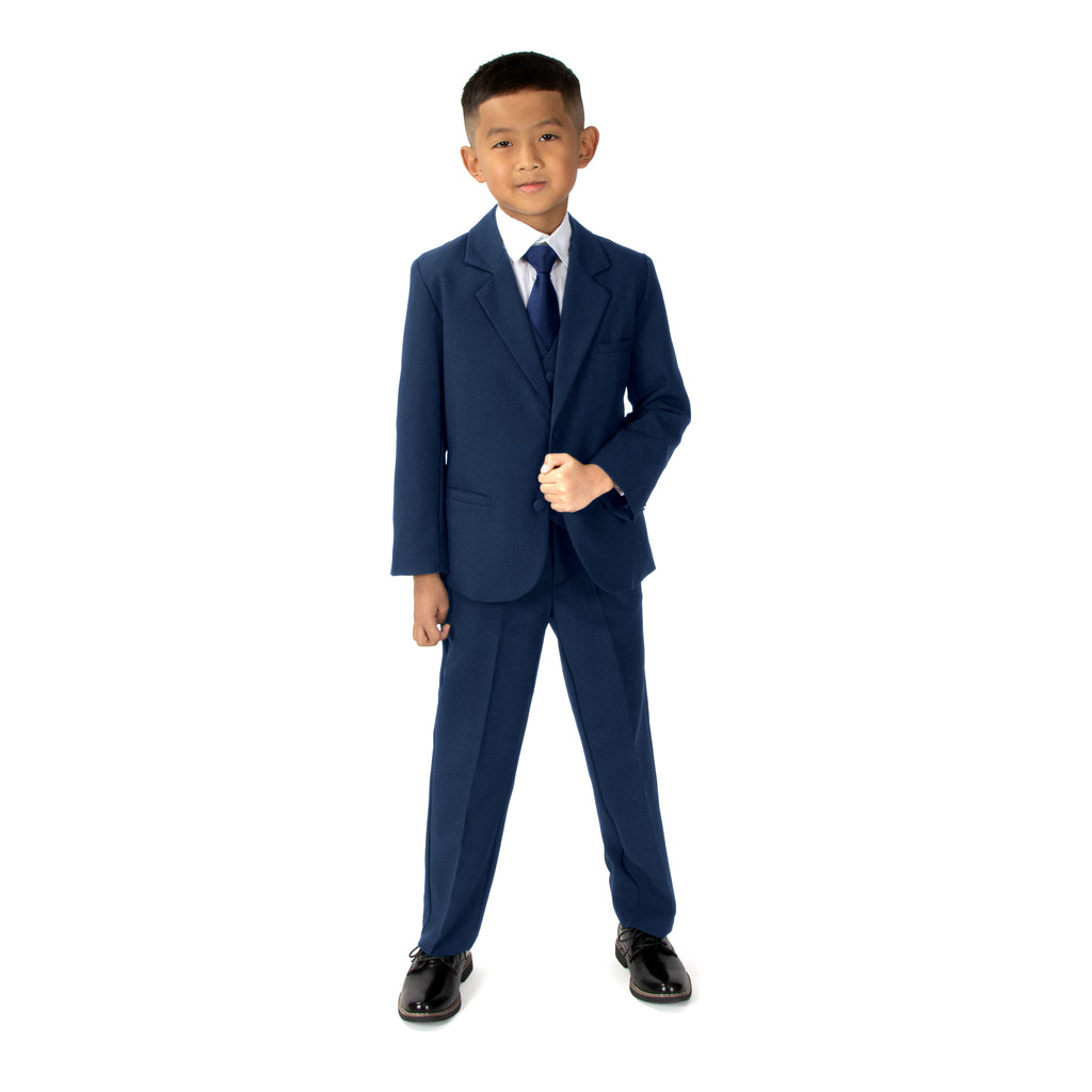 Spring Notion Boys' 5-Piece Formal Navy Blue Suit Set