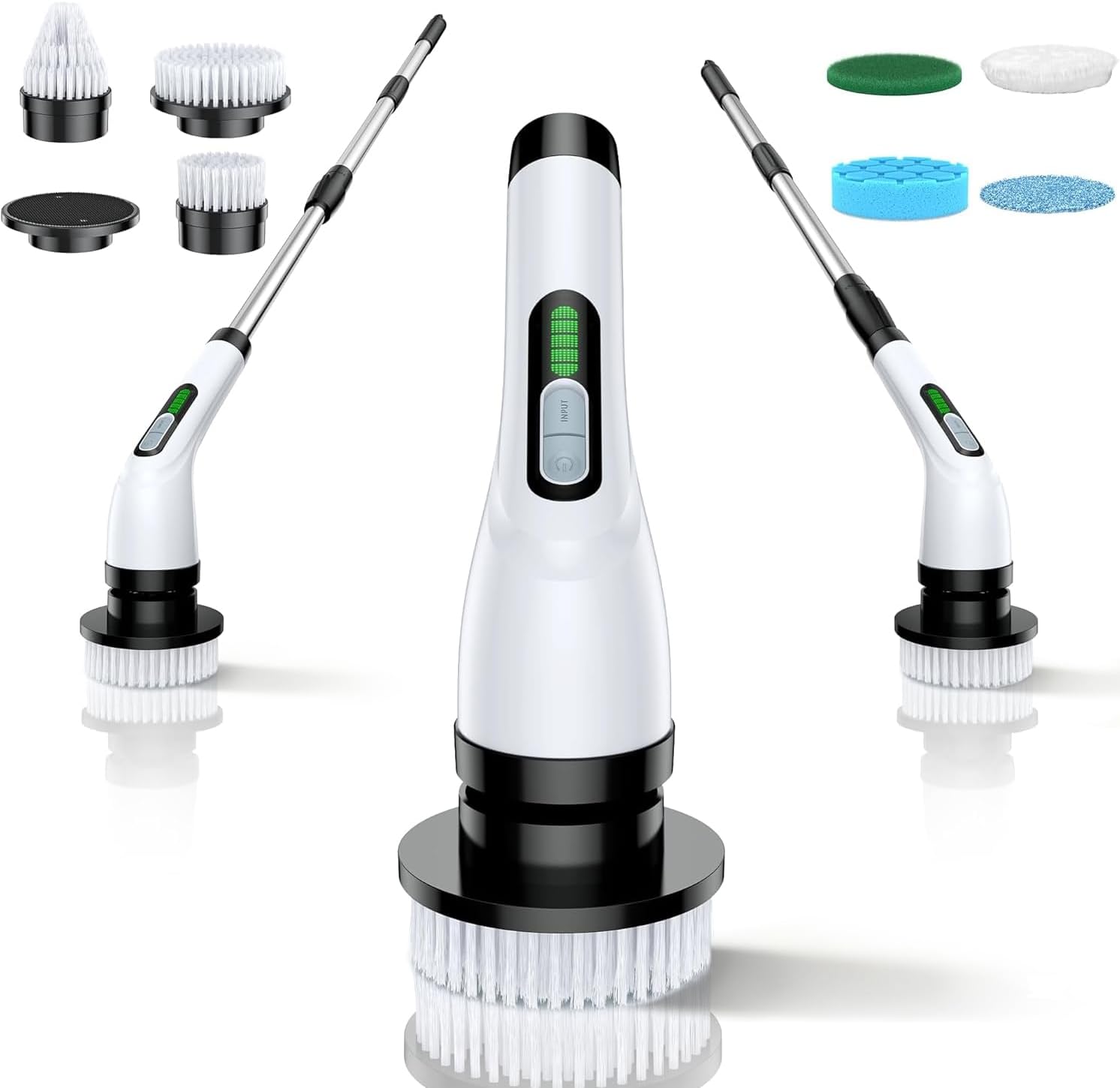 VigorDay Cordless Electric Spin Scrubber (with Smart Digital LED Display & Extension Arm)