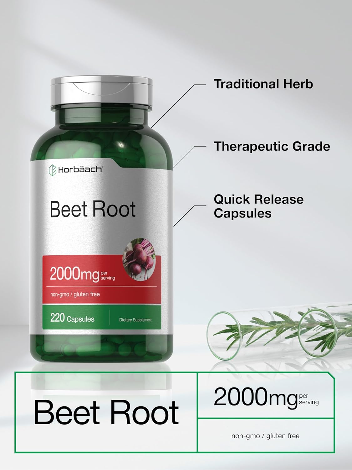 Horbäach Beet Root 220 Quick Release Pills