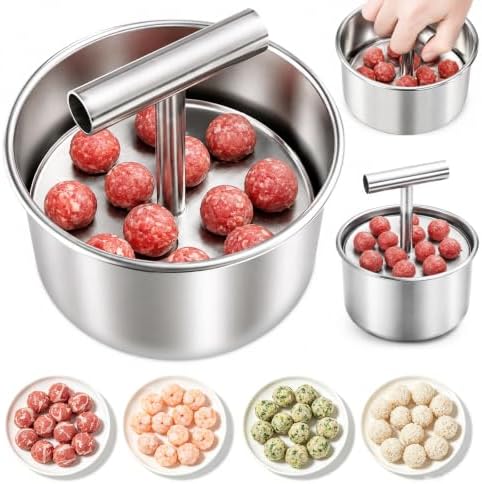 12-Ball Stainless Steel Meatball Maker Press