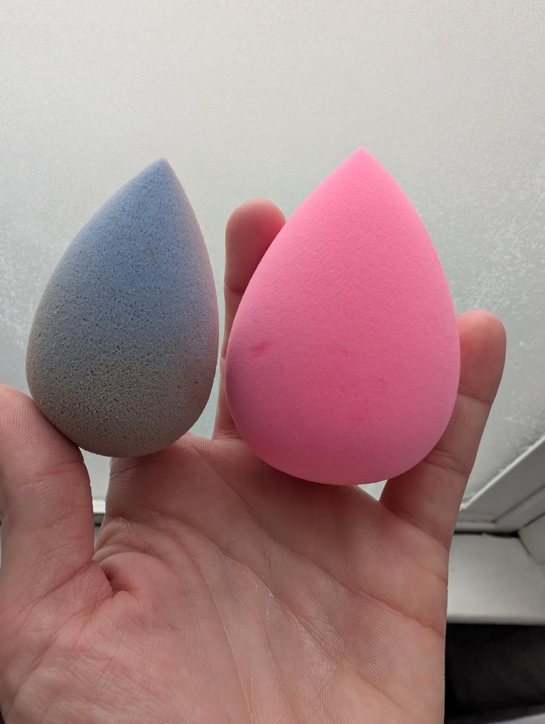 Side by Side Dry Sponge vs Giant Wet Expanded Pink Paw Paw Sponge