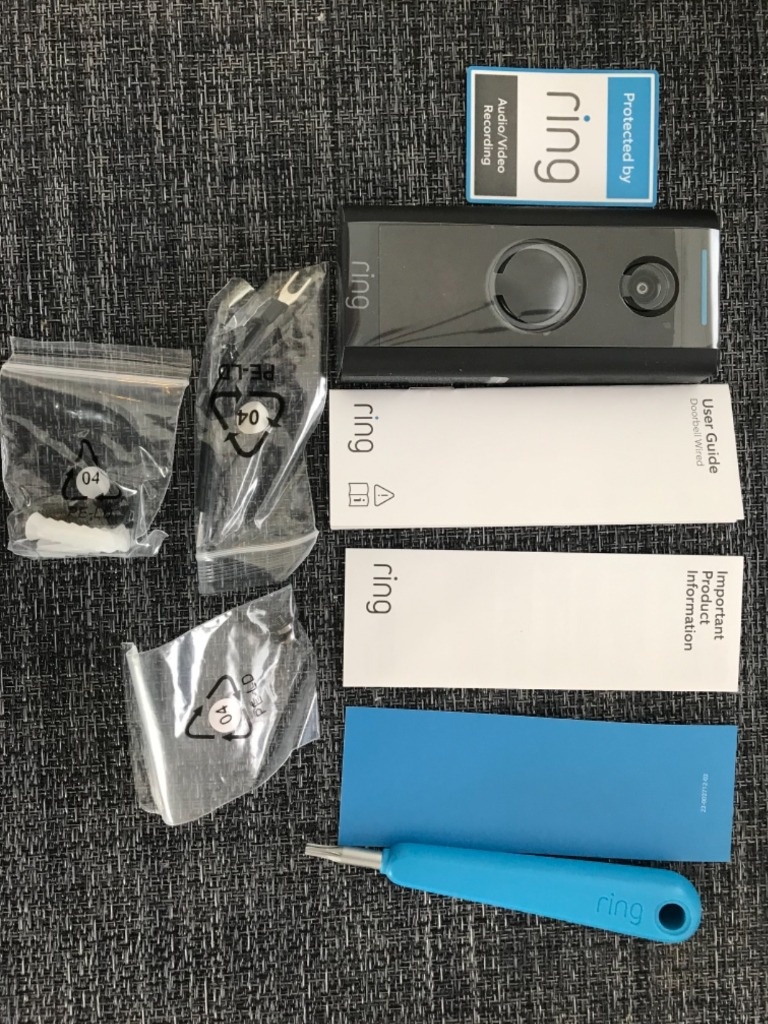 Ring Video Doorbell Wired hardware accessories layout