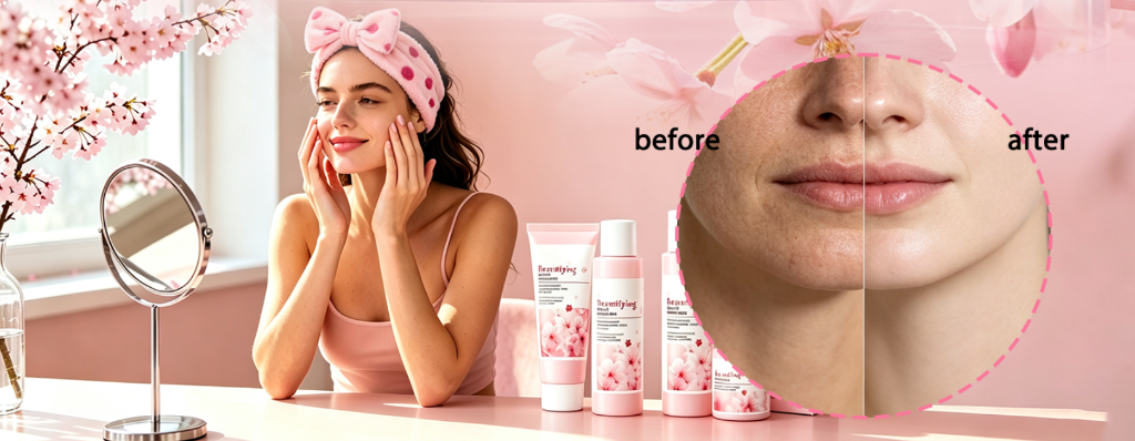 SADOER Sakura Niacinamide 28-Day Before and After Texture Results