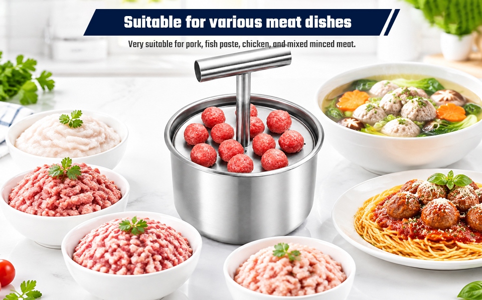 Versatile Meatball Press Used for Hot Pot, Spaghetti, Chicken Meatballs, and Rice Balls